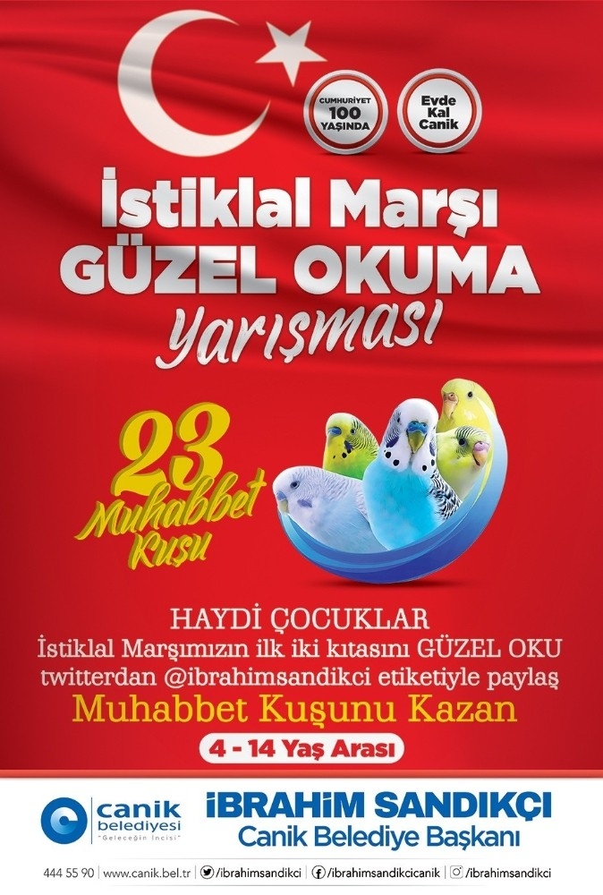 İstiklal Marşı’nı En Güzel Okuyan 55 Çocuğa ‘Muhabbet Kuşu’
