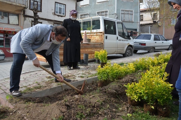 İlçe Merkezi Çiçeklerle Donatıldı