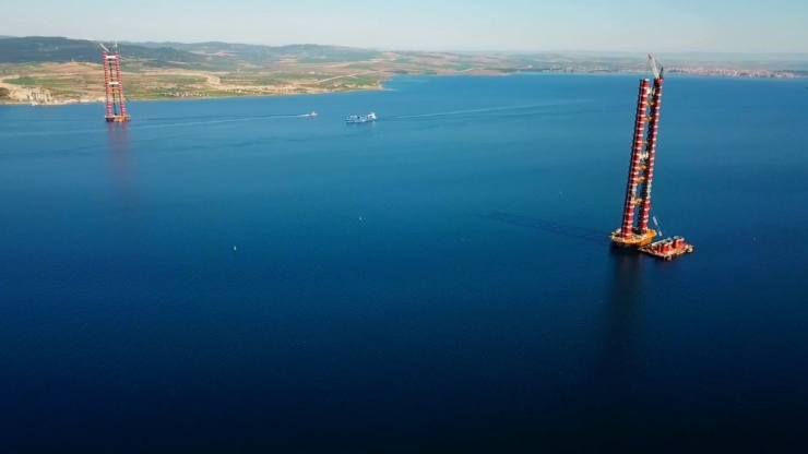 Çanakkale Boğaz Köprüsü’nün Ayakları 250 Metreye Ulaştı