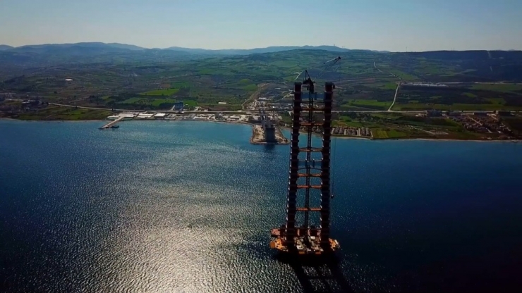 Çanakkale Boğaz Köprüsü’nün Ayakları 250 Metreye Ulaştı