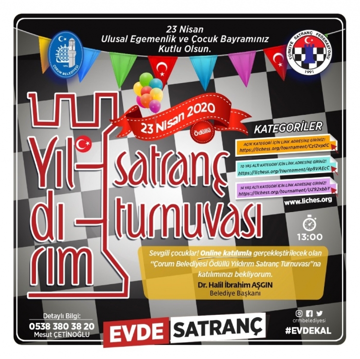 Çorum Belediyesi’nden Online Satranç Turnuvası