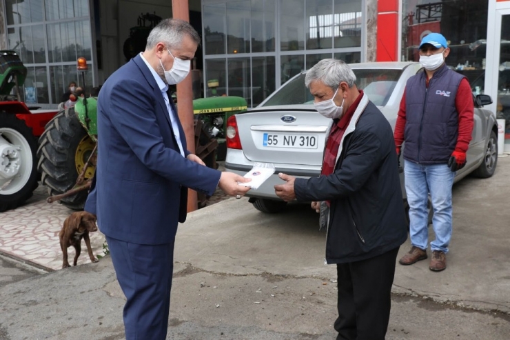 Başkan Hamit Kılıç Sanayi Sitelerinde Ve Sebze Halinde Maske Dağıttı
