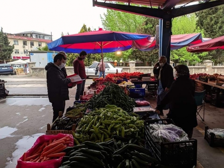 Sebze-meyve Satış Alanlarında Covid-19 Düzenlemesine Uyup Uymadığı Denetlendi
