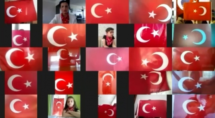 İlkokul Öğrencilerinden Video Konferanslı 23 Nisan Kutlaması