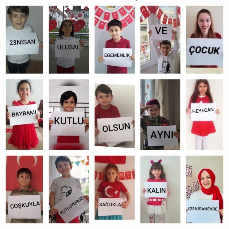 Minikler 23 Nisan Evde Kutladı