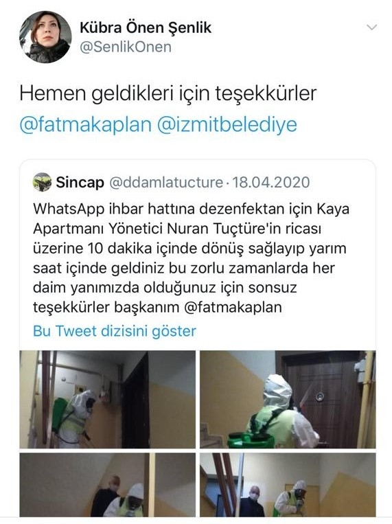 İzmit Belediyesi Ekiplerinin Virüsle Mücadelesini Fotoğraflayarak Teşekkür Etti