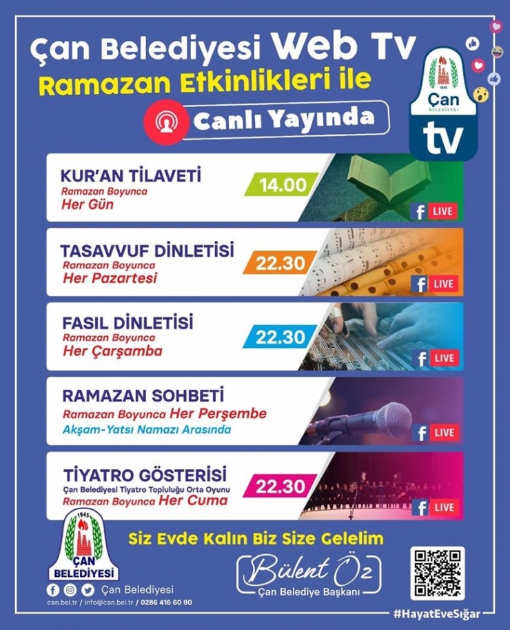 Çan Belediyesi Ramazan Etkinliklerini Korona Virüs Nedeniyle Web Tv Den Yayınlayacak