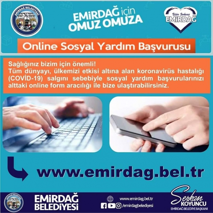 Emirdağ Belediyesi’nden Online Sosyal Yardım Başvuruları