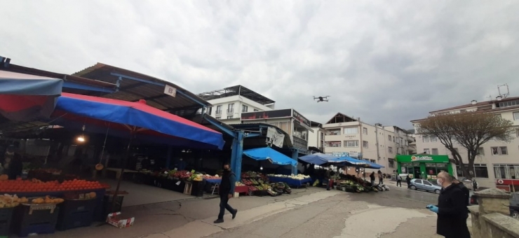 Drone İle Sosyal Mesafe Denetimi Yapıldı
