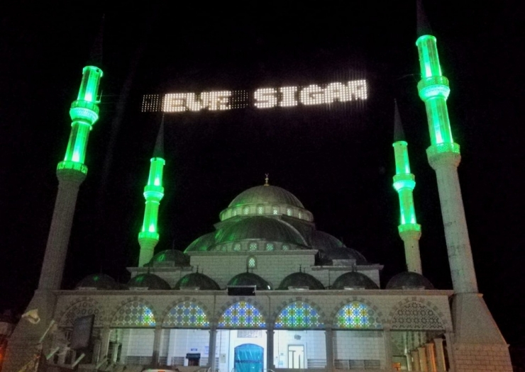 Erdeklilere Mahya İle ‘Evde Kal’ Çağrısı