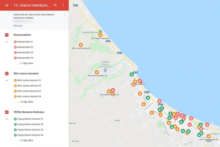 Sokak Canlıları İçin Atakum’dan Dijital Besleme Noktaları Haritası