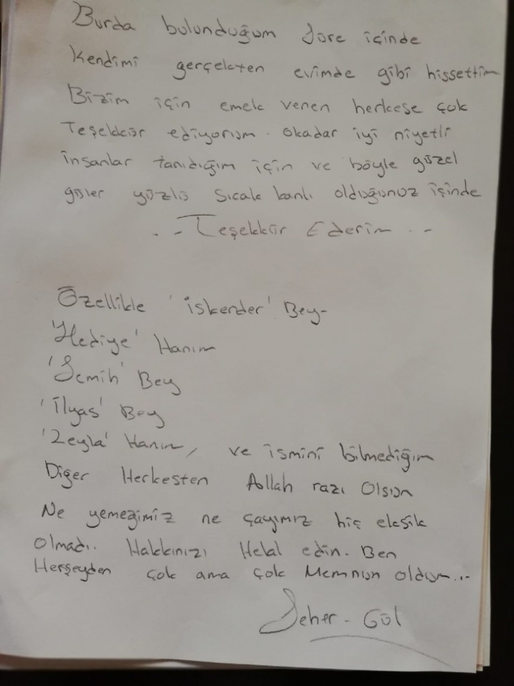 Karantina Olan Vatandaşlardan Duygu Yüklü Mektuplar