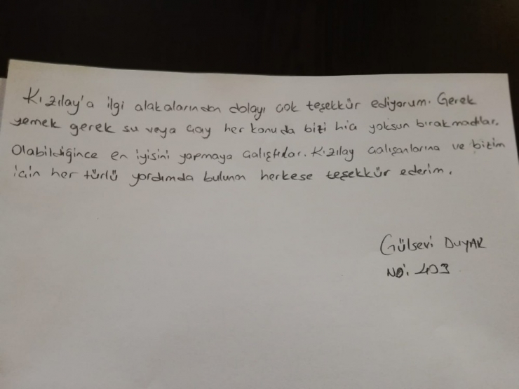 Karantina Olan Vatandaşlardan Duygu Yüklü Mektuplar