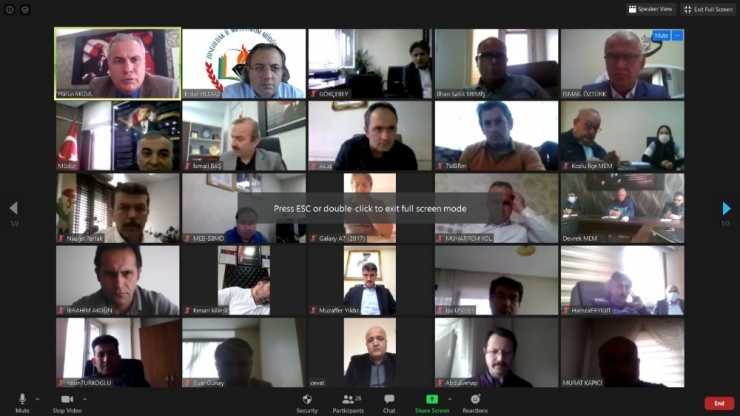 İl Milli Eğitim Müdürü Şube Müdürleri İle Telekonferansla Görüştü