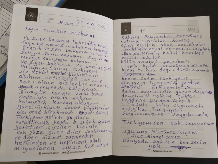 Karantinadaki Vatandaşlardan Duygu Dolu Mesajlar