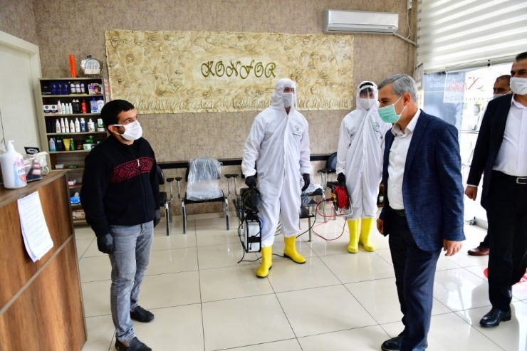 Çınar Berberlerin Hijyen Çalışmasını İnceledi