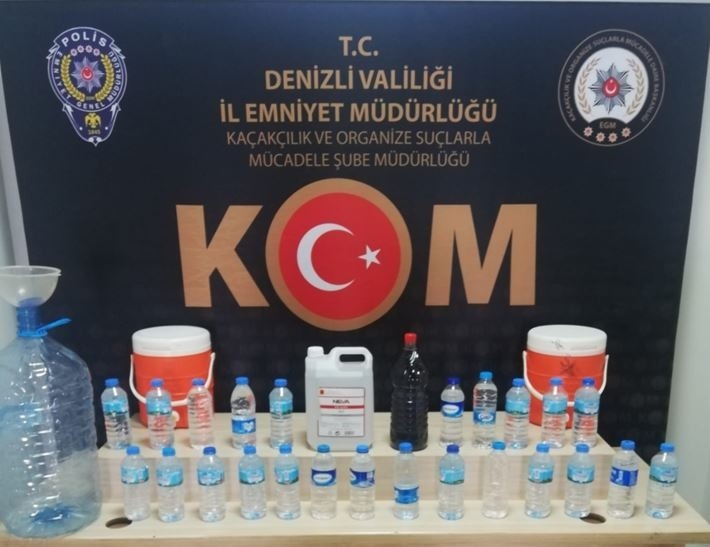 Denizli’de Kaçak Dezenfektan Üreten Firmalara Polisten Operasyonu