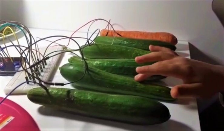 Evden Çıkamayınca Salatalık Ve Havuçtan Piyano Düzeneği Kurdu