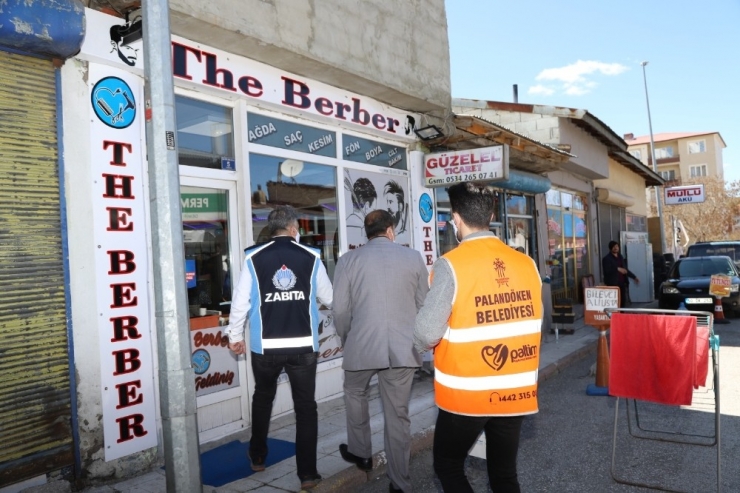 Palandöken Belediyesi Berber Ve Kuaförleri Dezenfekte Etti