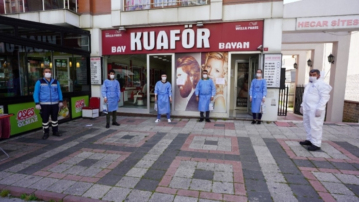 Berber Ve Kuaförler Dezenfekte Edildi