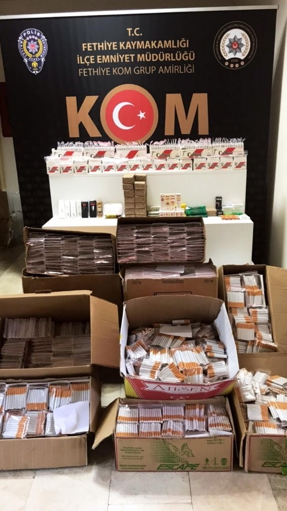 Fethiye’de Kaçak Tütün Ve Alkol Operasyonu