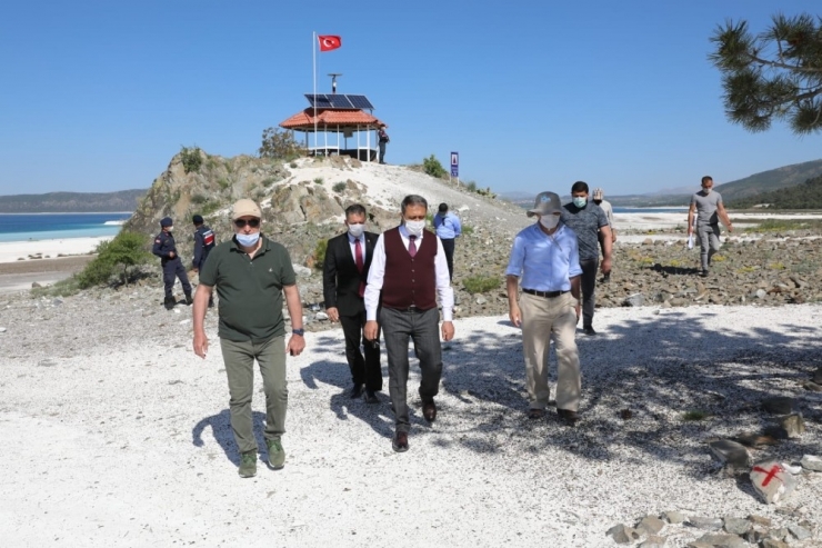 Burdur Valisi Salda Gölünde İncelemede Bulundu